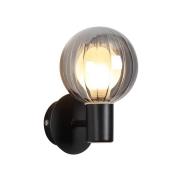 Bad-Wandlampe Lumisphere, schwarz/rauchgrau, Höhe 12 cm Glas