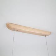 LED-Pendellampe Kenzie, Länge 60 cm, hellbraun, Holz, CCT