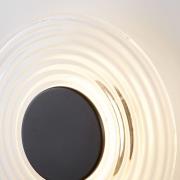 LED-Wandlampe Cleo, transparent/schwarz matt, Ø 30 cm, Glas