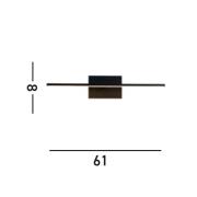 LED-Bad-Wandlampe Amalfi, schwarz matt, Breite 61 cm, Stahl