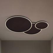 Lucande LED-Deckenleuchte Orven, schwarz/holz, 80cm, dimmbar