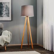 Quitani Stehlampe Alos, Eiche, Chintz grafit, Tripod