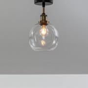 PR Home Deckenleuchte Omega, klar/messing/schwarz, Ø 20 cm