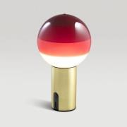 MARSET Akku-Tischlampe Dipping Light, rot/messing, dimmbar