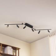 Lindby LED-Deckenleuchte Eldrin, 6-flammig, Spots, schwarz