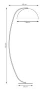 Stehlampe Arcos, orangefarben, Höhe 150 cm, Metall