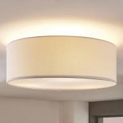 Lindby Deckenleuchte Mariat, weiß, Leinen, Ø 45 cm, E27