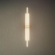 LED-Deckenlampe Tinka, holzfarben/schwarz, Länge 98 cm