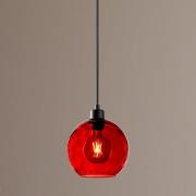 Pendelleuchte Benek, rot, Glas, Ø 20 cm, E27