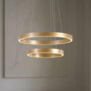 Lucande LED-Hängeleuchte Yonam, Ø 60 cm, 2-flg., gold, CCT