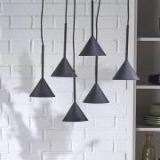 Hängeleuchte Cono Mini, 6-flammig, schwarz, E27