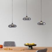 SCHÖNER WOHNEN LED-Hängelampe Posh 3-fl., Rauchglas, 3.000 K