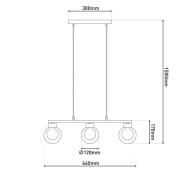 Hängeleuchte Donika, 3-flammig, Glas, braun, amber, G9