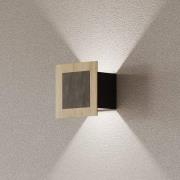 LED-Wandleuchte Chile S, eiche/granit, Höhe 15 cm, dimmbar