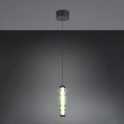 LED-Hängelampe Minerva, Ø 15 cm, bunt, Glas, CCT, Dimmer
