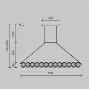 LED-Hängelampe AMULET, Länge 110 cm, goldfarben, Metall/Glas