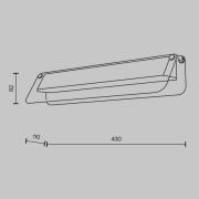 LED-Wandlampe FLAT, amber/messing, Breite 43 cm, Glas/Metall
