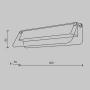 LED-Wandlampe FLAT, grau/messing, Breite 30 cm, Glas/Metall