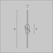 LED-Wandlampe RENAISSANCE, messing/schwarz, Höhe 63 cm 2flg.