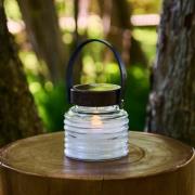 LED-Solarleuchte Aston Jar, Höhe 12 cm, schwarz/braun, IP44