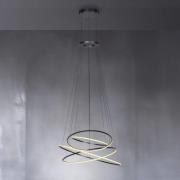 LED-Hängelampe PURE E-Flying Rings, mystic grey, Ø110cm, CCT