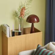 HÜBSCH Tischlampe Mush, braun, Metall, Höhe 50 cm