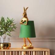 KARE Tischleuchte Animal Rabbit, gold/grün, 68 cm, E14