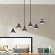 LED-Hängelampe Romeo, Länge 75 cm, schwarz, Metall, 6-flg.