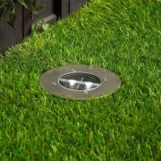 Solar-LED-Bodeneinbaustrahler Lugo, IP44, Edelstahl, Glas