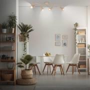 Deckenstrahler Tapp, beige, Länge 61 cm, 4-flg., Metall GU10