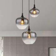 Hängelampe Maxy, Ø 48 cm, rauchgrau, Glas, 3-flg.