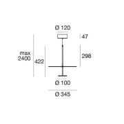LED-Hängeleuchte Stilo_P, schwarz,  Ø 35 cm, IP40