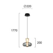 LED-Hängelampe Sire, Ø 22 cm, rauchgrau/bronze, Metall/Glas