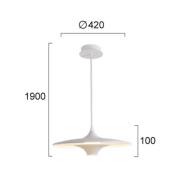 LED-Pendellampe Rene, weiß, Ø 42 cm, Metall