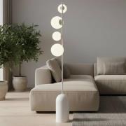 Stehleuchte Etno LP4, weiß, Glas/Stahl, Höhe 140 cm, G9