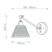 Wandleuchte Arti, messingfarben/natur, Rattan, Stahl