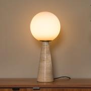 Tischlampe Evin, cremefarben, Höhe 46 cm, Stein/Glas