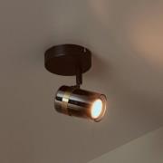 Deckenstrahler Upton, Höhe 13 cm, schwarz/rauchgrau, Metall