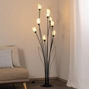 Stehleuchte Gloriosa, schwarz, Glas, 9-flammig