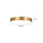 LED-Deckenleuchte Ringlede, 2.700 K, Ø 30 cm, gold, Metall