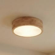 Lindby Deckenleuchte Tanju, Ø 30 cm, 2-flg., Eichenholz, E27