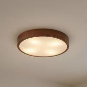 Lindby Deckenleuchte Tanju, Ø 50cm, Walnussholz, 4-flg., E27