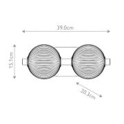 LED-Wandlampe PALMAS gold/rauchgrau Breite 39 cm 2-flg. IP44