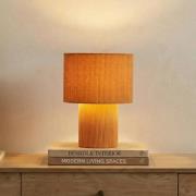 Lindby Tischleuchte Jone, hellbraun, Textil, 30 cm hoch, E27