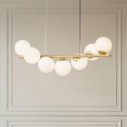 Lucande Hängeleuchte Isandro, 95 cm, gold, weiß, 7-flg., G9