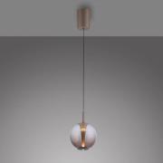 PURE LED-Pendellampe Infinity, bronze/amber, Ø 18 cm, CCT