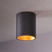 LED-Deckenlampe Polasso rund, schwarz-gold