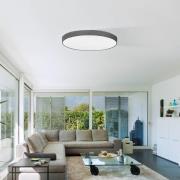 Graue Deckenlampe Pasteri mit Leinenschirm 76 cm