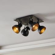 Deckenstrahler Barnstaple, schwarz, vierflammig