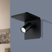 LED-Wandspot Ciglie, schwarz, mit Ladefunktion QI